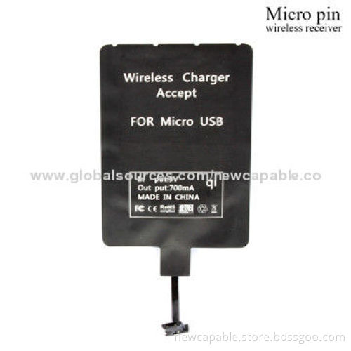 Wireless Charger Receiver for All Phones with Micro Pin, Sized 90*34*1.3mm